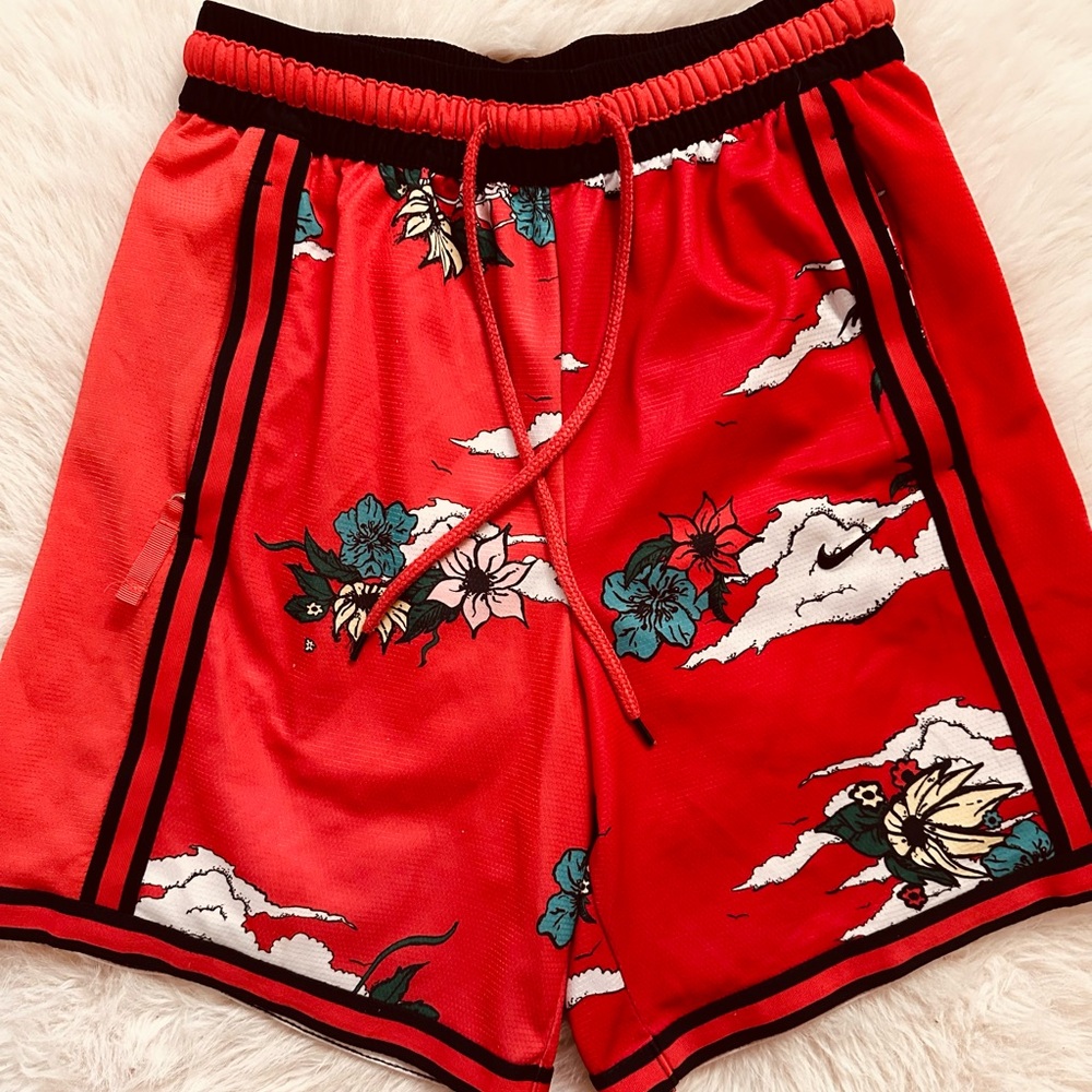 Nike Dri-Fit DNA Red with Floral Basketball Shorts Mens Size Small